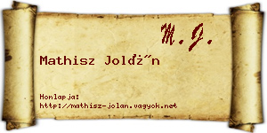 Mathisz Jolán névjegykártya