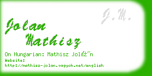 jolan mathisz business card
